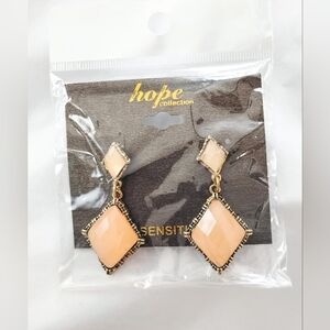 Hope Collection Peach Geometric Drop Earrings